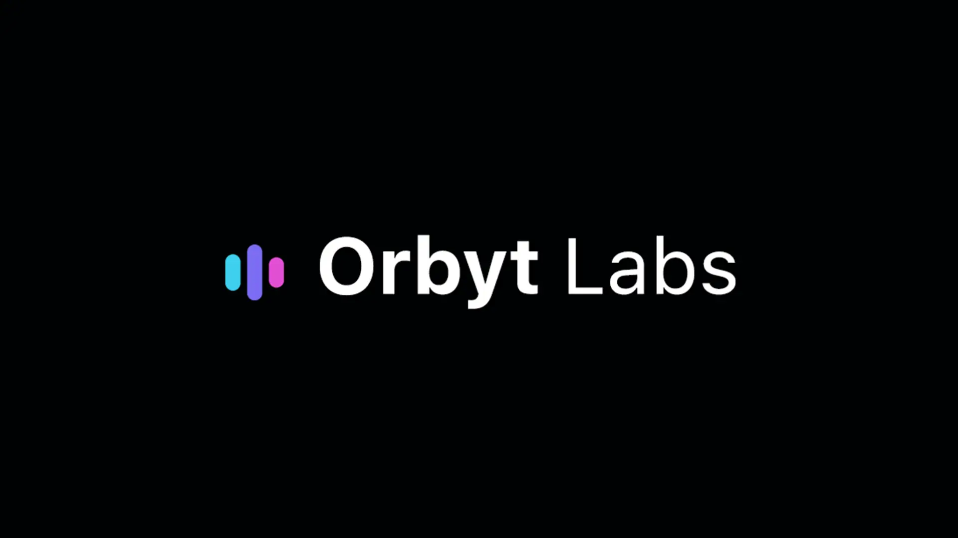 The Orbyt Labs wordmark in white on a black field, beside a three bar icon in cyan, purple and magenta with the shortest bar on the right.